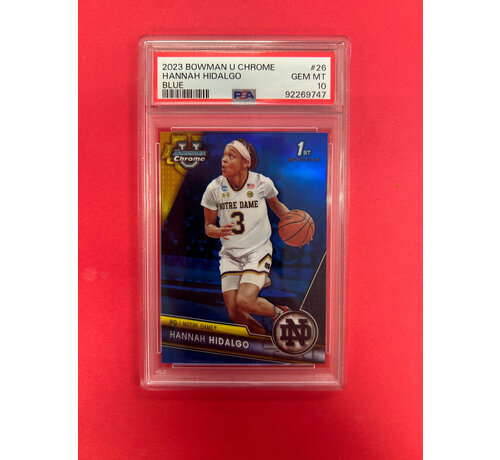 PANINI 2023 BOWMAN CHROME HANNAH HIDALGO 1ST BOWMAN BLUE /199 PSA GRADED 10