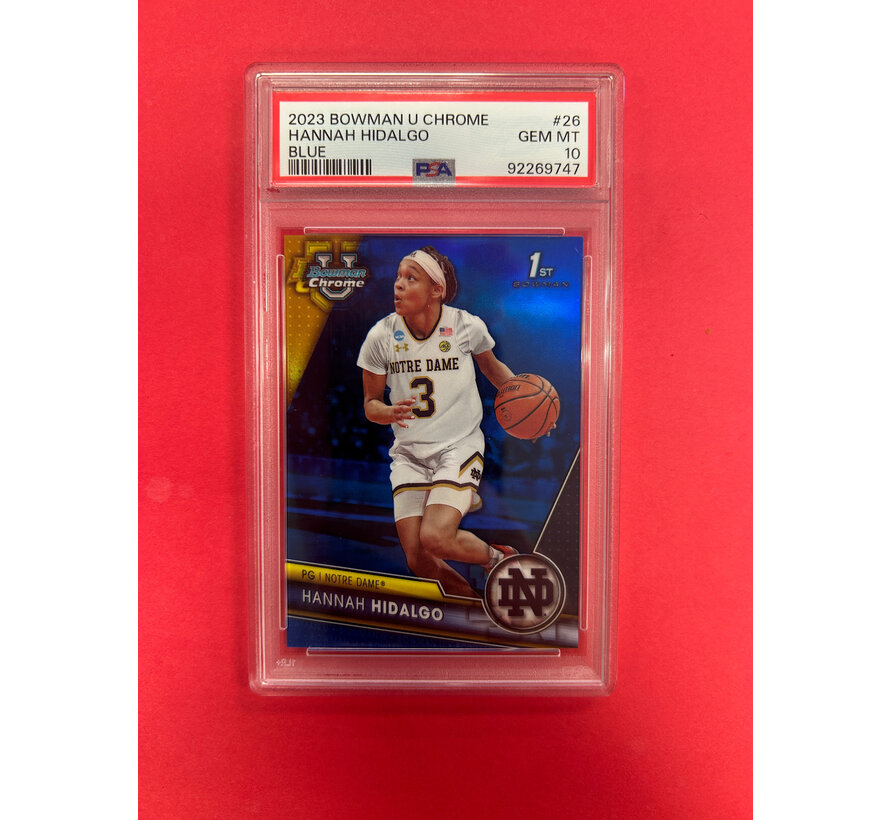 2023 BOWMAN CHROME HANNAH HIDALGO 1ST BOWMAN BLUE /199 PSA GRADED 10