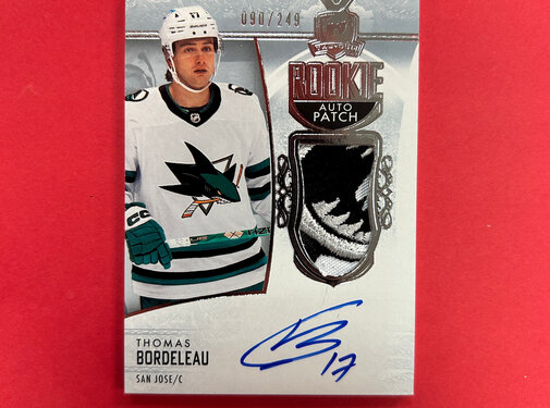 UPPER DECK 2022-23 UPPER DECK THE CUP THOMAS BORDELEAU ROOKIE PATCH AUTO /249 INSANE PATCH