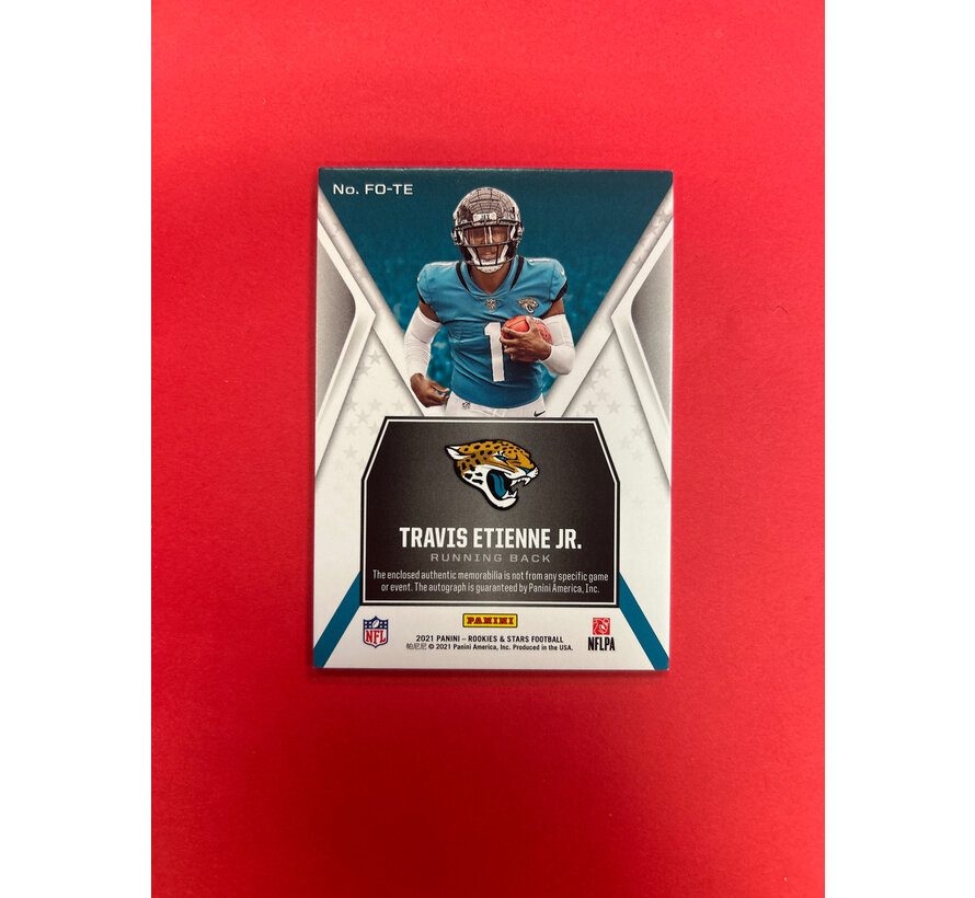 2021 PANINI ROOKIES AND STARS TRAVIS ETIENNE JR FRESHMAN ORIENTATION PATCH AUTO /99