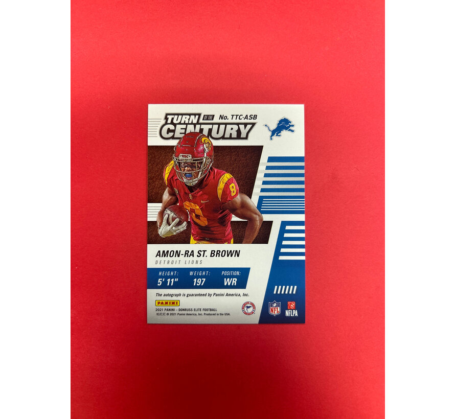 2021 PANINI DONRUSS ELITE AMON-RA ST BROWN TURN OF THE CENTURY AUTO /199