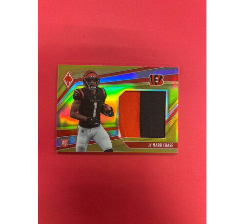 PANINI 2021 PANINI PHEONIX JAMARR CHASE GOLD PATCH /50 ROOKIE