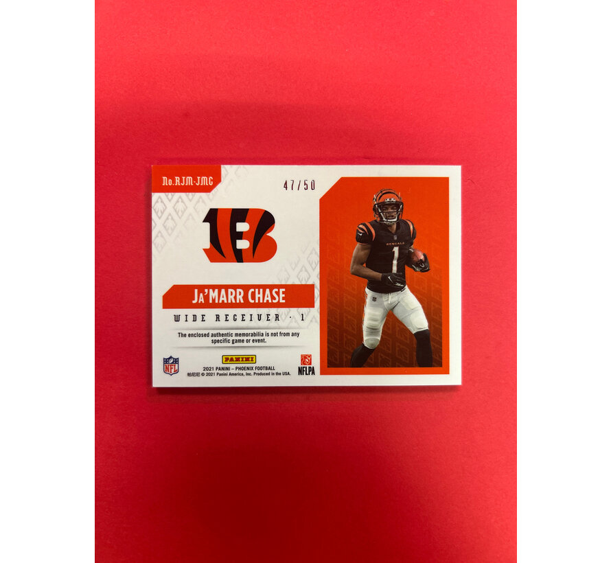 2021 PANINI PHEONIX JAMARR CHASE GOLD PATCH /50 ROOKIE