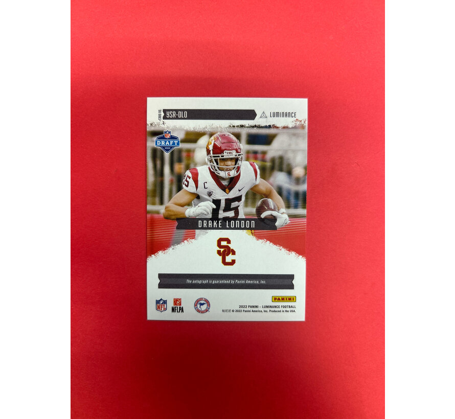 2022 PANINI LUMINANCE DRAKE LONDON YEAR ONE AUTOGRAPH