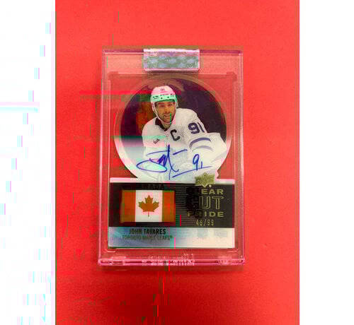 UPPER DECK 2022-23 UPPER DECK CLEAR CUT JOHN TAVARES CLEAR CUT PRIDE AUTOGRAPH /99