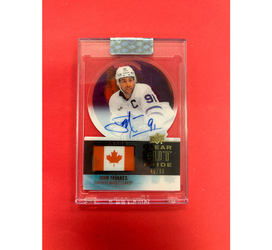 2022-23 UPPER DECK CLEAR CUT JOHN TAVARES CLEAR CUT PRIDE AUTOGRAPH /99