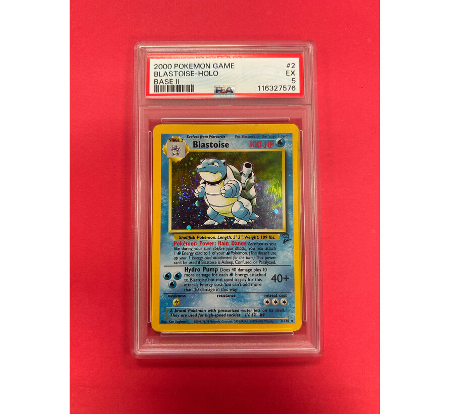 2000 POKEMON BASE SET 2 BLASTOISE HOLO 2/130 PSA GRADED 5