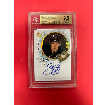 UPPER DECK 2009-10 SP AUTHENTIC SIDNEY CROSBY MARKS OF DISTINCTION /25 BECKETT GRADED 9.5