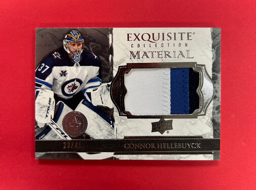 UPPER DECK 2021-22 UPPER DECK EXQUISITE COLLECTION CONNOR HELLEBUYCK EXQUISITE MATERIAL /49