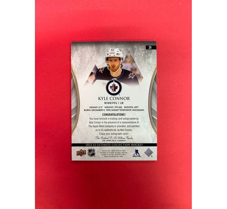 2023-24 UPPER DECK ULTIMATE COLLECTION KYLE CONNOR AUTOGRAPH