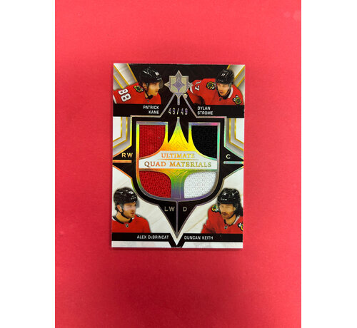 UPPER DECK 2020-21 UPPER DECK ULTIMATE COLLECTION QUAD MATERIALS BLACKHAWKS 49/49