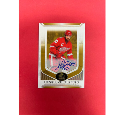 UPPER DECK 2020-21 SP SIGNATURE LEGENDS HENRIK ZETTERBERG GOLD AUTOGRAPH