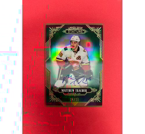 UPPER DECK 2020-21 UPPER DECK STATURE MATTHEW TKACHUK GREEN AUTO /65