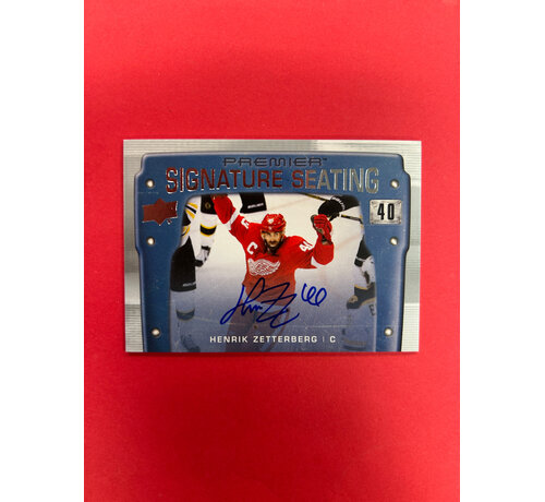 UPPER DECK 2021-22 UPPER DECK PREMIER HENRIK ZETTERBERG SIGNATURE SEATING AUTO