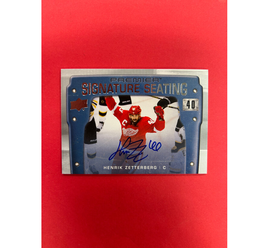 2021-22 UPPER DECK PREMIER HENRIK ZETTERBERG SIGNATURE SEATING AUTO