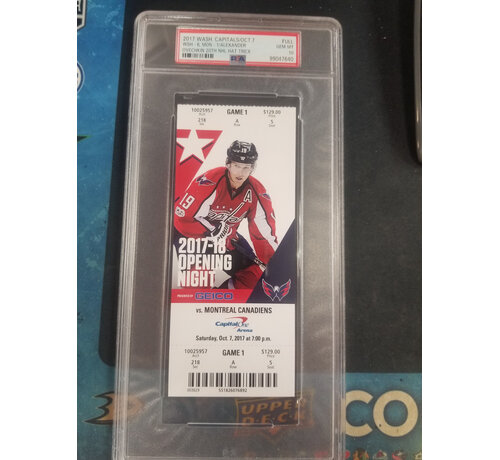 PSA OVECHKIN 20th HAT TRICK GRADED TICKET STUB PSA 10 CAPITALS CANADIENS 2017 OCT.7