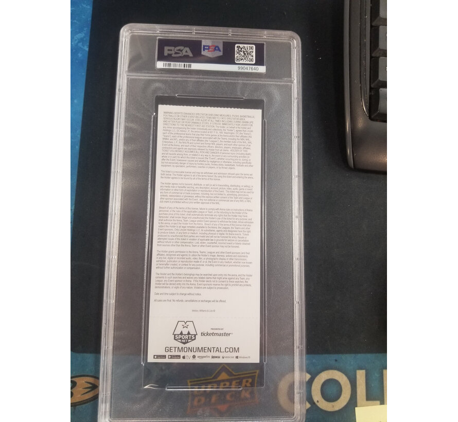 OVECHKIN 20th HAT TRICK GRADED TICKET STUB PSA 10 CAPITALS CANADIENS 2017 OCT.7