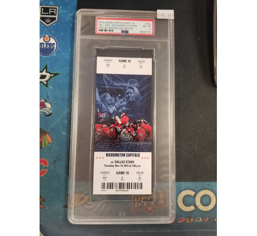 ALEX OVECHKIN SET NHL RUSSIAN GOAL RECORD TICKET STUB PSA 8 CAPITALS