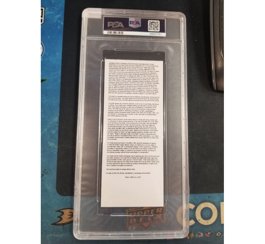 ALEX OVECHKIN SET NHL RUSSIAN GOAL RECORD TICKET STUB PSA 8 CAPITALS