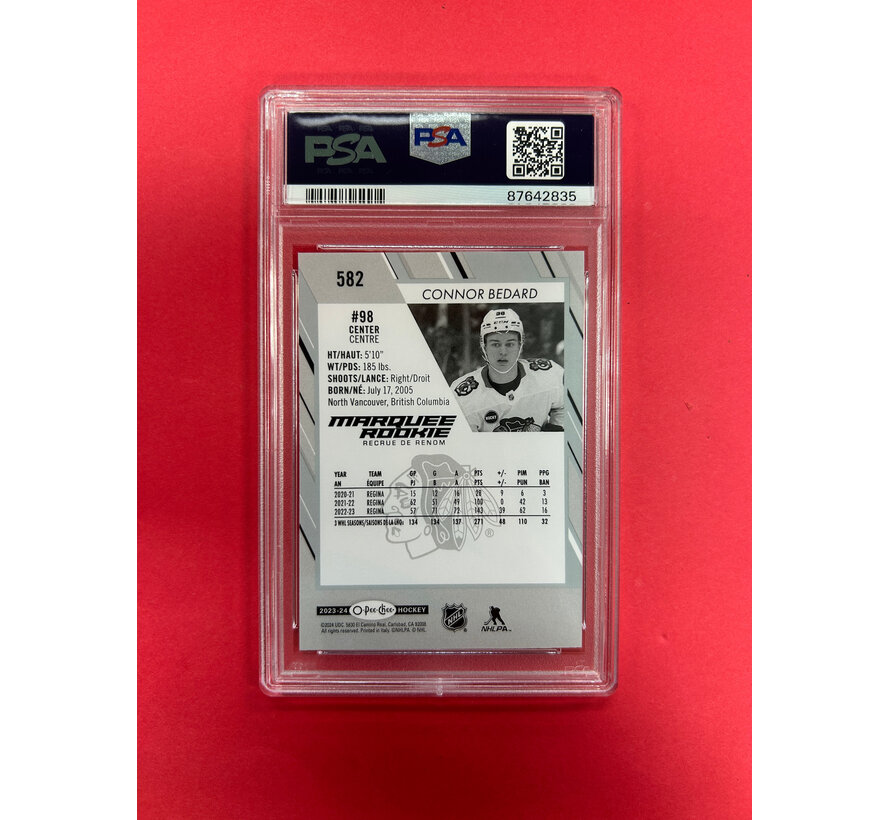 2023-24 O-PEE-CHEE CONNOR BEDARD MARQUEE ROOKIE PSA GRADED 10