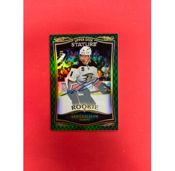 UPPER DECK 2023-24 UPPER DECK STATURE LEO CARLSSON ROOKIE AUTO /199