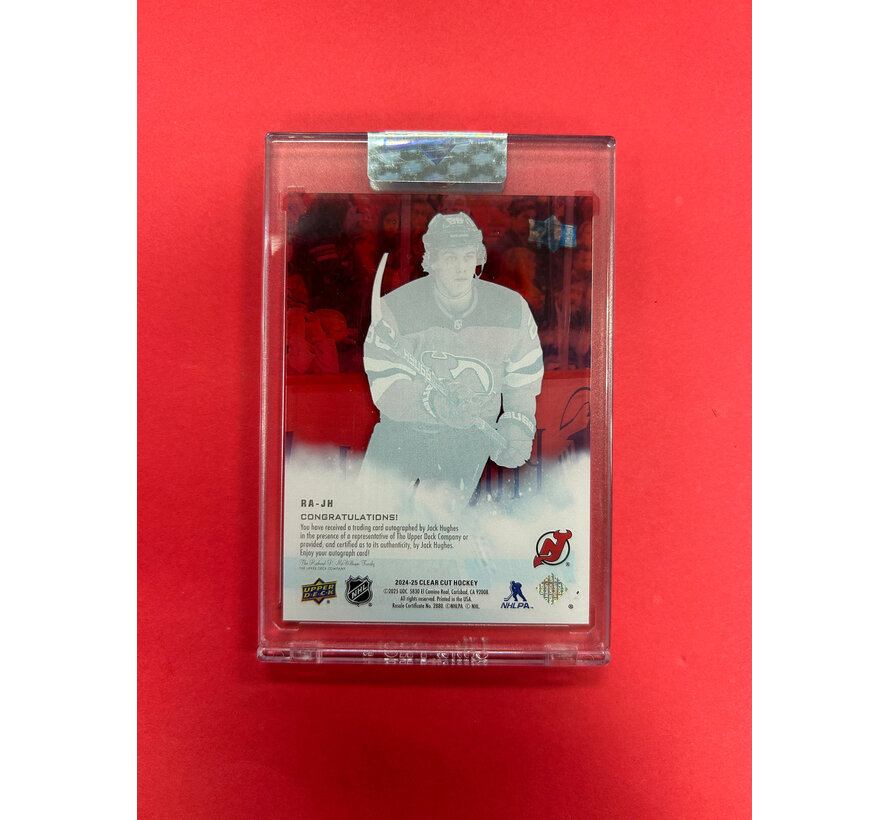 2024-25 UPPER DECK CLEAR CUT JACK HUGHES YOUNG GUNS AUTOGRAPH RETRO