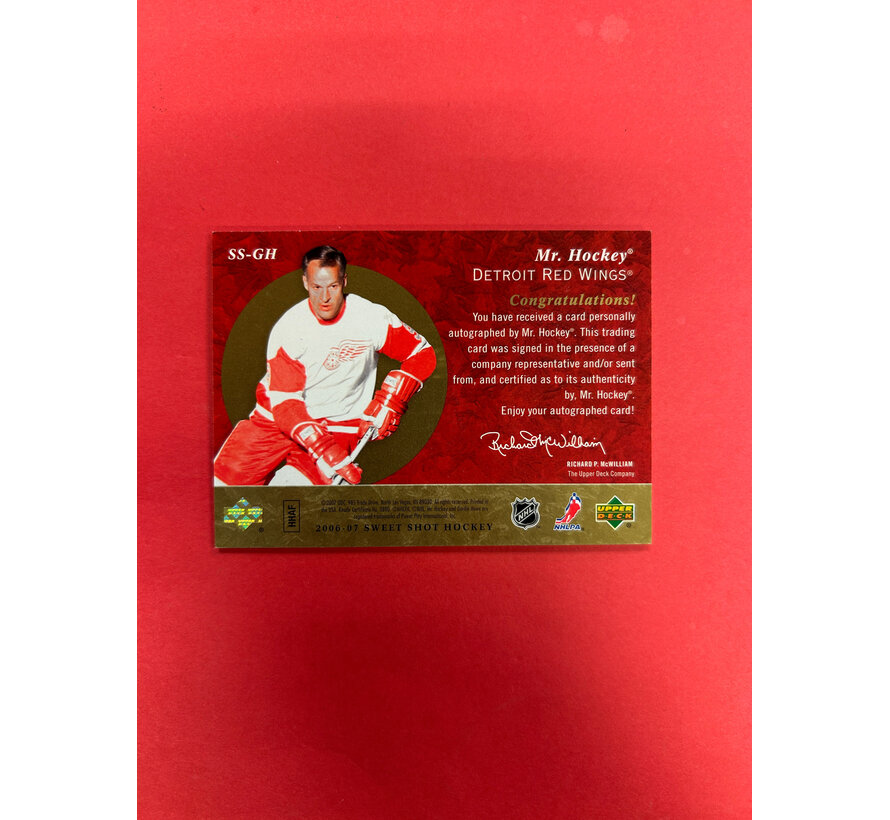 2006-07 UPPER DECK SIGNATURE SHOTS GORDIE HOWE AUTOGRAPH