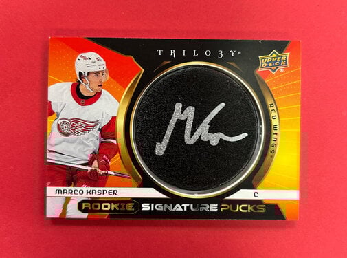 UPPER DECK 2023-24 UPPER DECK TRILOGY MARCO KASPER ROOKIE SIGNATURE PUCKS