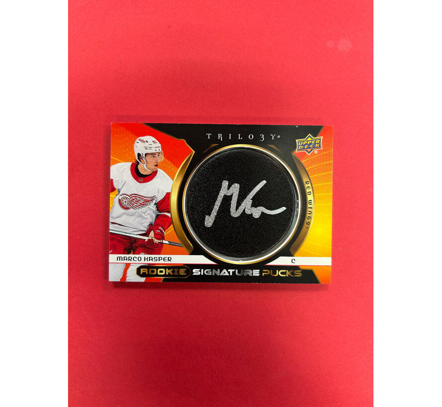 2023-24 UPPER DECK TRILOGY MARCO KASPER ROOKIE SIGNATURE PUCKS