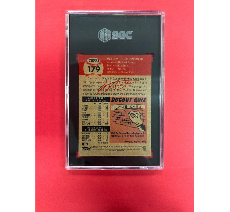 2019 TOPPS LIVING VLADIMIR GUERRERO JR ROOKIE SGC GRADED 9