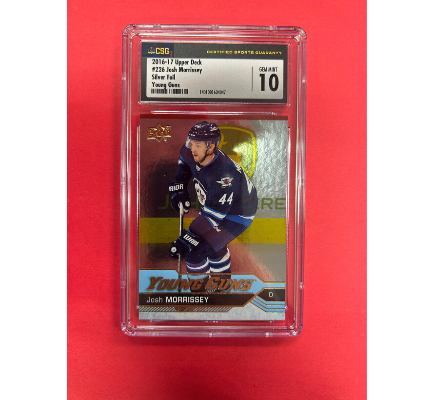 2016-17 UPPER DECK SERIES 1 JOSH MORRISSEY SILVER FOIL YOUNG GUNS CSG PSA GRADED 10