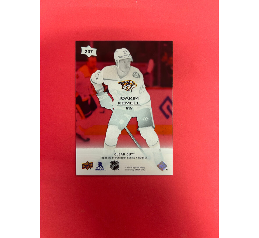 2025-26 UPPER DECK SERIES 1 JOAKIM KEMELL YOUNG GUNS CLEAR CUT