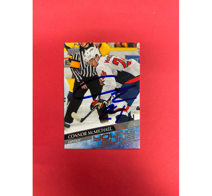 2020-21 UPPER DECK SERIES 1 CONNOR MCMICHAEL YOUNG GUNS AUTOGRAPHED IN PERSON