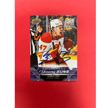 UPPER DECK 2023-24 UPPER DECK EXTENDED SERIES CONNOR ZARY YOUNG GUNS CANVAS AUTOGRAPHED IN PERSON
