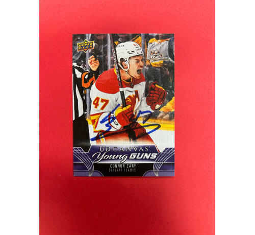 UPPER DECK 2023-24 UPPER DECK EXTENDED SERIES CONNOR ZARY YOUNG GUNS CANVAS AUTOGRAPHED IN PERSON