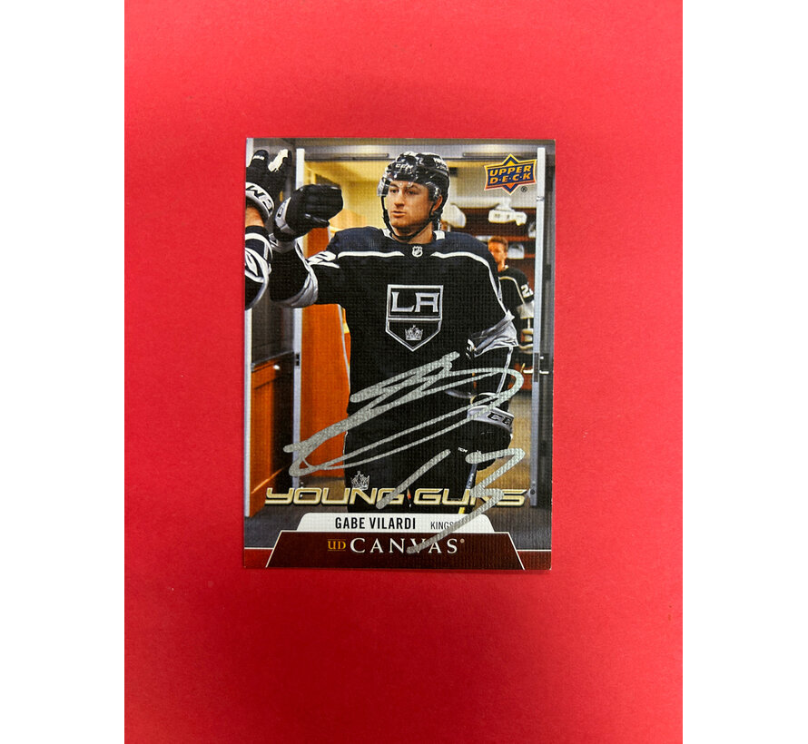 2020-21 UPPER DECK SERIES 1 GABE VILARDI YOUNG GUNS CANVAS AUTOGRAPHED IN PERSON
