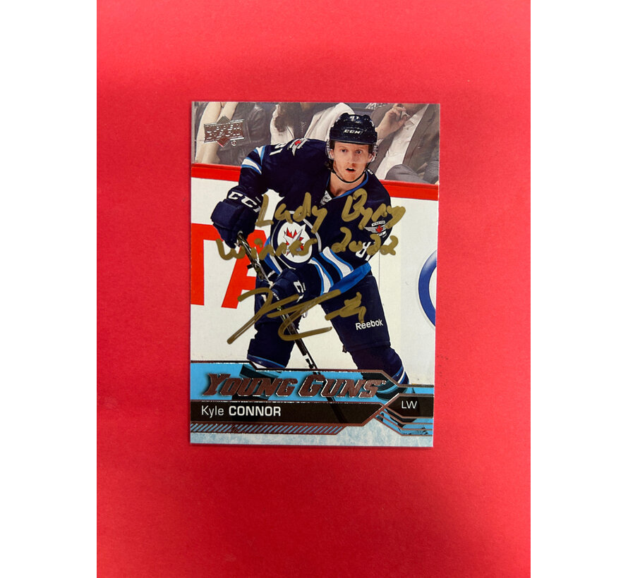 2016-17 UPPER DECK SERIES 1 KYLE CONNOR YOUNG GUNS AUTOGRAPHED IN PERSON INSCRIBED "LADY BYNG WINNER 2022"