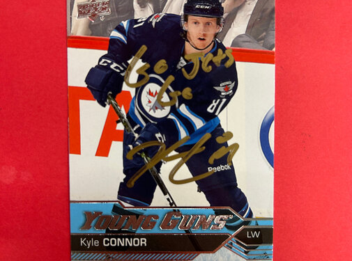 UPPER DECK 2016-17 UPPER DECK SERIES 1 KYLE CONNOR YOUNG GUNS AUTOGRAPHED IN PERSON INSCRIBED "GO JETS GO"