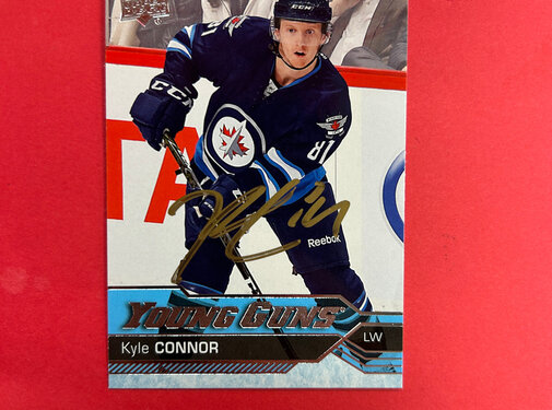 UPPER DECK 2016-17 UPPER DECK SERIES 1 KYLE CONNOR YOUNG GUNS AUTOGRAPHED IN PERSON