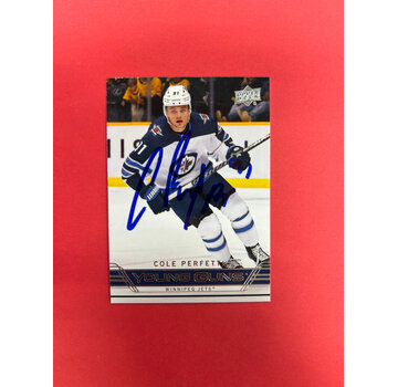 UPPER DECK 2021-22 UPPER DECK EXTENDED COLE PERFETTI YOUNG GUNS RETRO AUTOGRAPHED IN PERSON