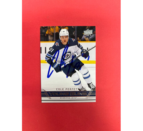 UPPER DECK 2021-22 UPPER DECK EXTENDED COLE PERFETTI YOUNG GUNS RETRO AUTOGRAPHED IN PERSON