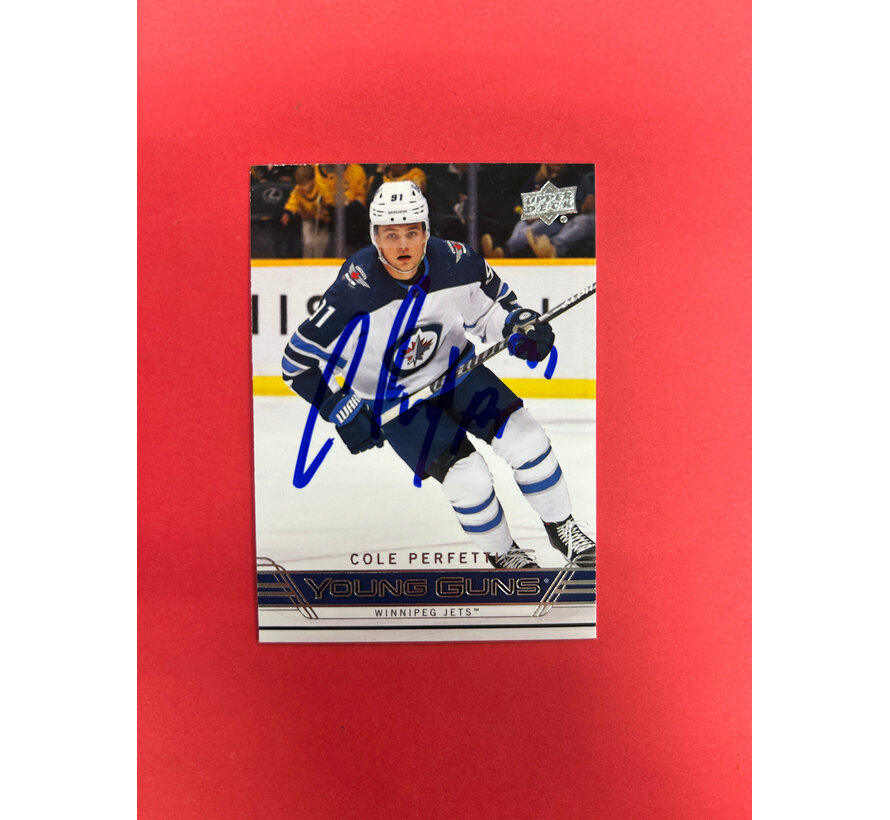2021-22 UPPER DECK EXTENDED COLE PERFETTI YOUNG GUNS RETRO AUTOGRAPHED IN PERSON