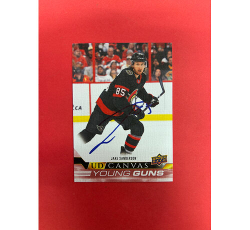 UPPER DECK 2022-23 UPPER DECK SERIES 2 JAKE SANDERSON YOUNG GUNS CANVAS AUTOGRAPHED IN PERSON