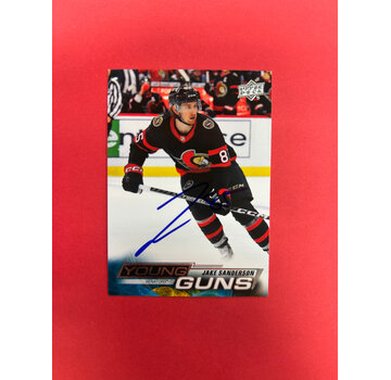 UPPER DECK 2022-23 UPPER DECK SERIES 2 JAKE SANDERSON YOUNG GUNS AUTOGRAPHED IN PERSON