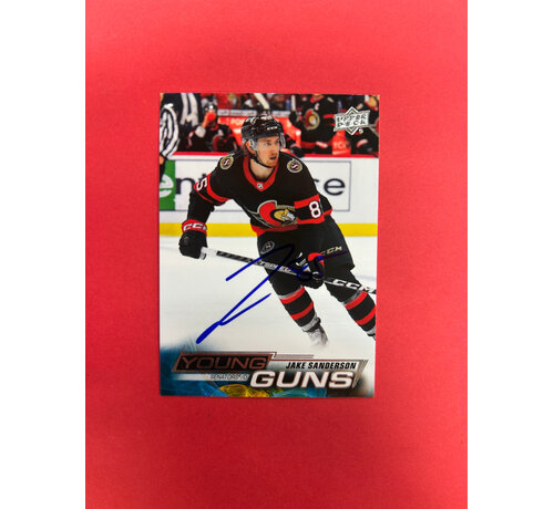 UPPER DECK 2022-23 UPPER DECK SERIES 2 JAKE SANDERSON YOUNG GUNS AUTOGRAPHED IN PERSON