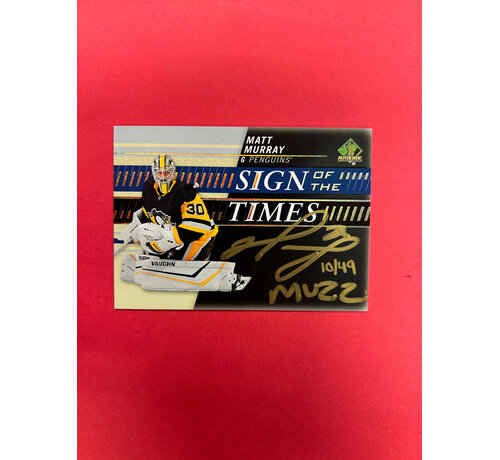 UPPER DECK 2019-20 SP AUTHENTIC MATT MURRAY SIGN OF THE TIMES BLACK INSCRIBED /49