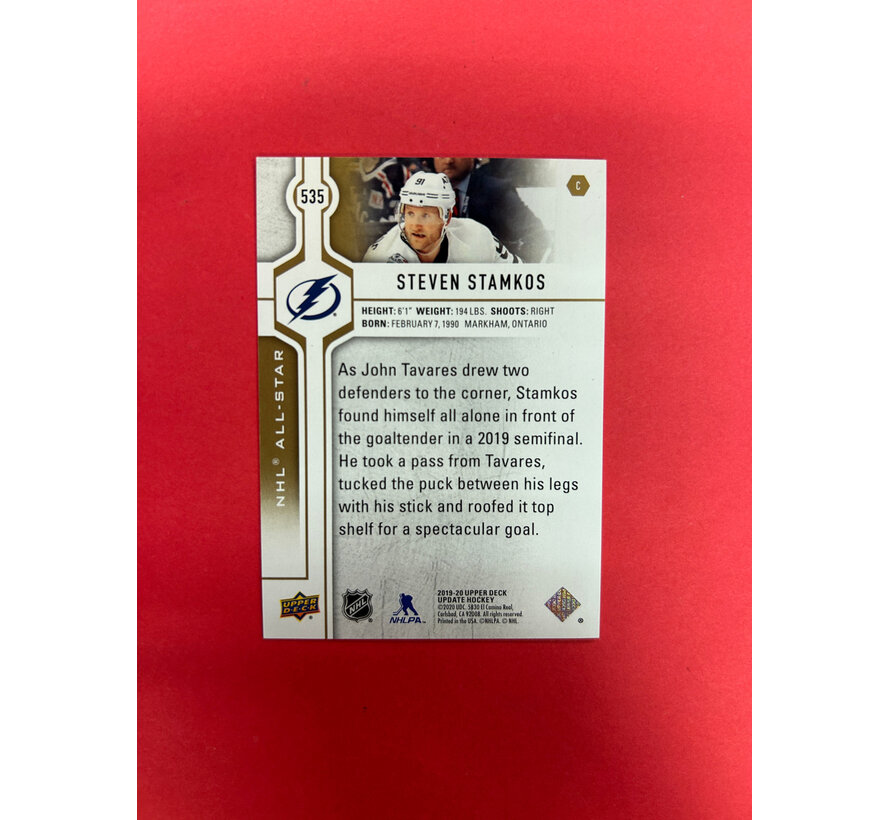 2019-20 UPPER DECK UPDATE STEVEN STAMKOS ALL STAR HIGH GLOSS /10