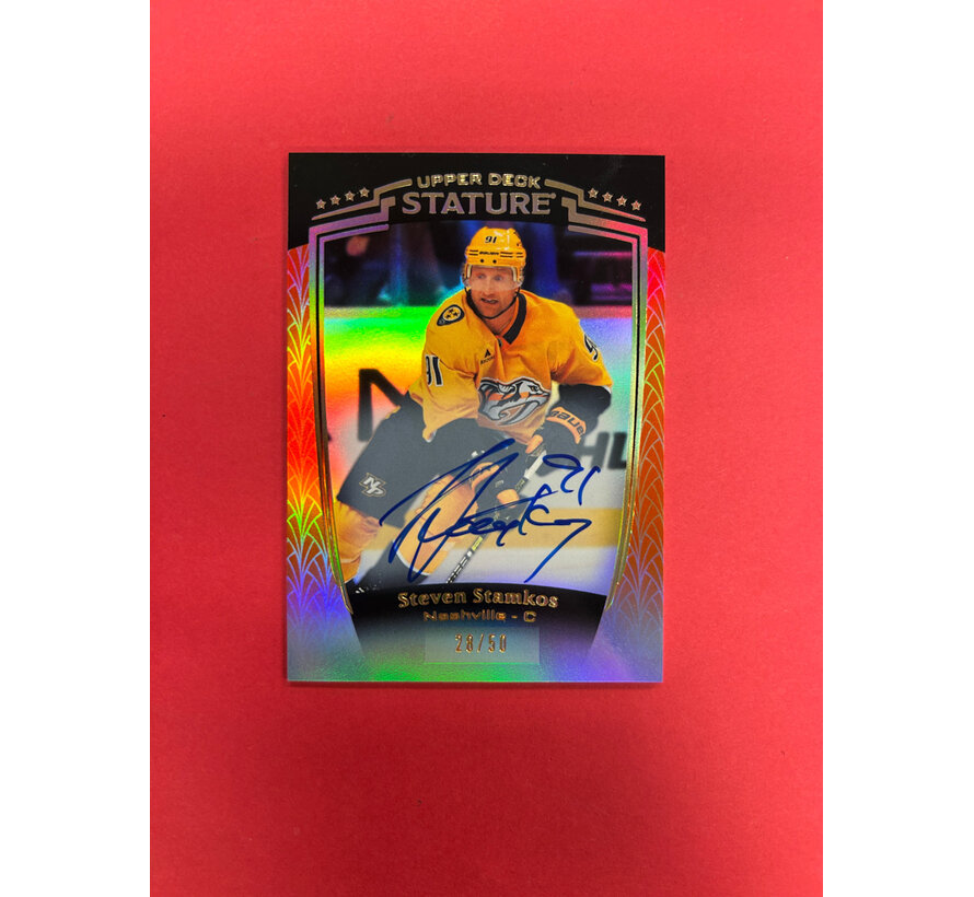 2024-25 UPPER DECK STATURE STEVEN STAMKOS ORANGE AUTO /50