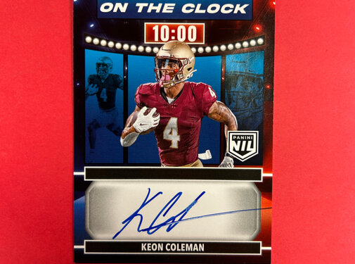 PANINI 2024 PANINI NIL KEON COLEMAN ON THE CLOCK AUTOGRAPH