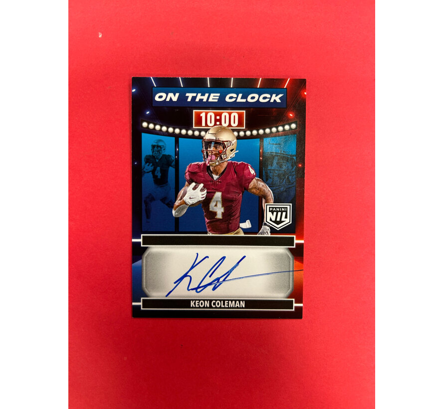 2024 PANINI NIL KEON COLEMAN ON THE CLOCK AUTOGRAPH